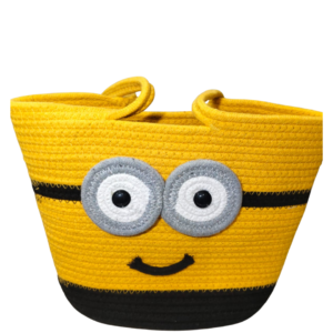 Yellow Stylish cotton rope mini handbag